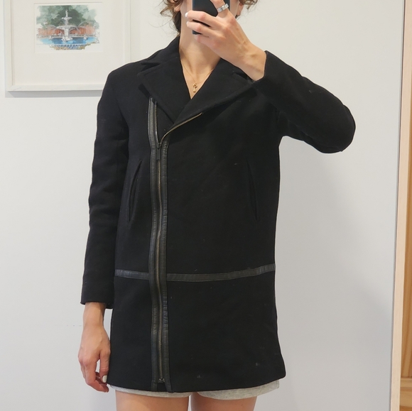 Gerard Darel black wool peacoat size 36 - Picture 1 of 2